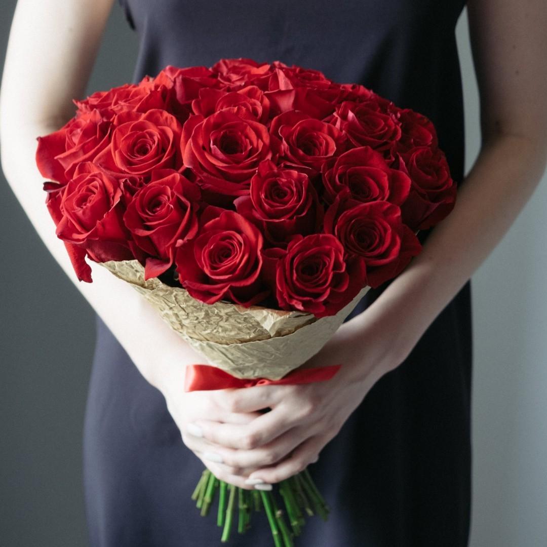 Красные розы 40 см